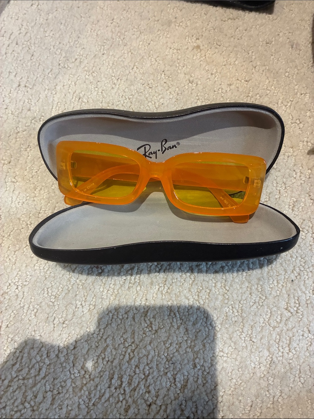 Ray-Ban Orange Sunglasses with Yellow Lenses